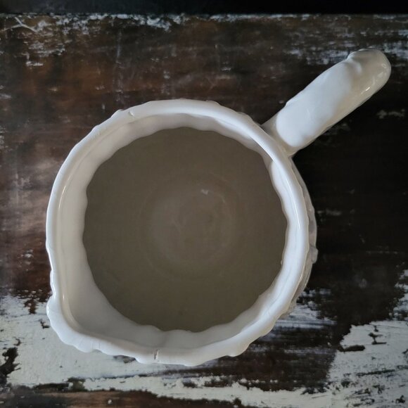 Vintage Italian White Ceramic Asparagus Pitcher With Bow Design *Read - Picture 5 of 9